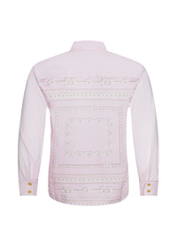 Chemise Fawn L'Agence Rose camée pâle Écharpe graphique chaîne