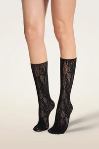 Wolford Infinite Rose Net Socks Black
