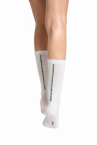 Chaussettes Wolford 012-41818 à logo et couture arrière noires/blanches
