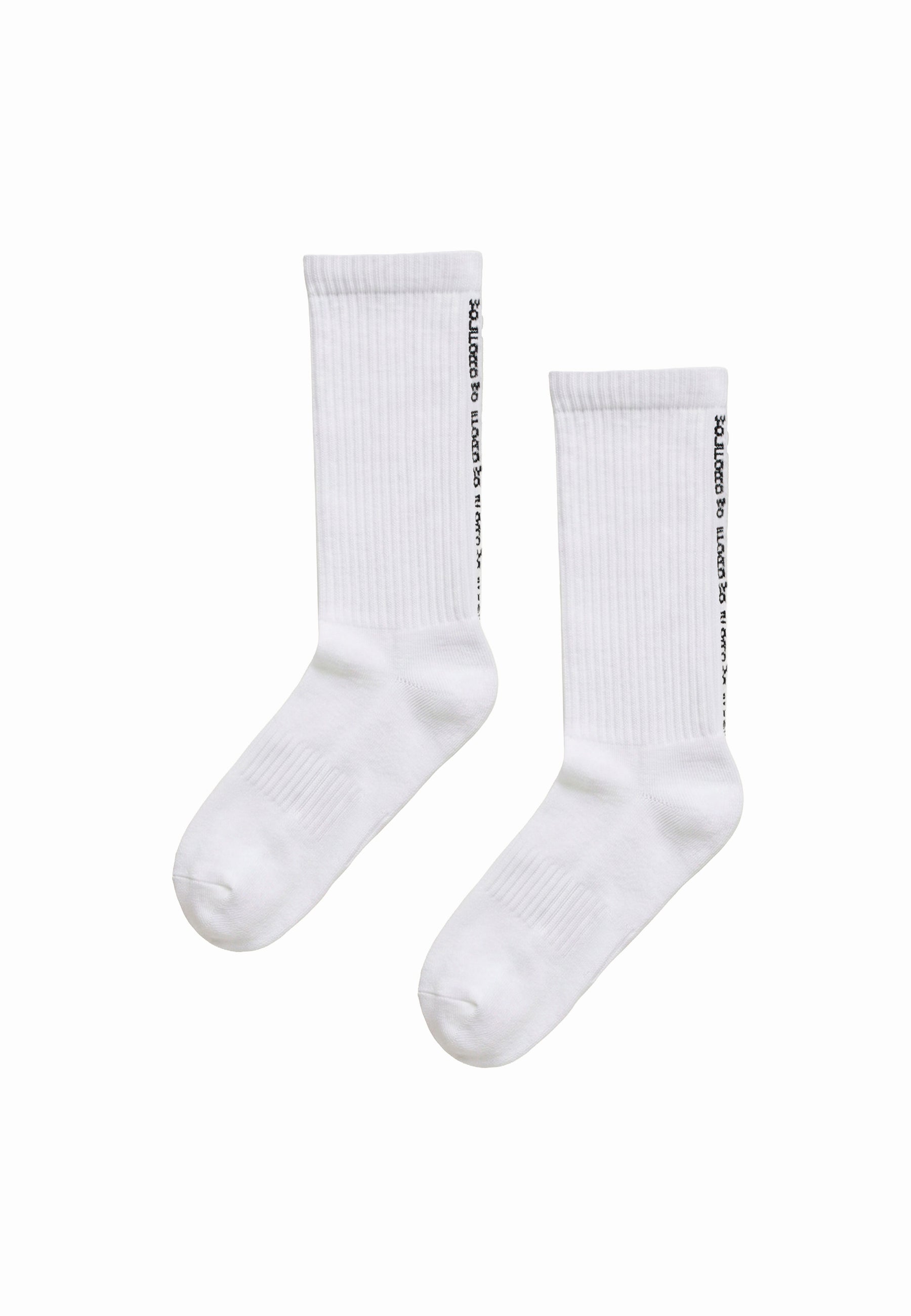 Chaussettes Wolford 012-41818 à logo et couture arrière noires/blanches