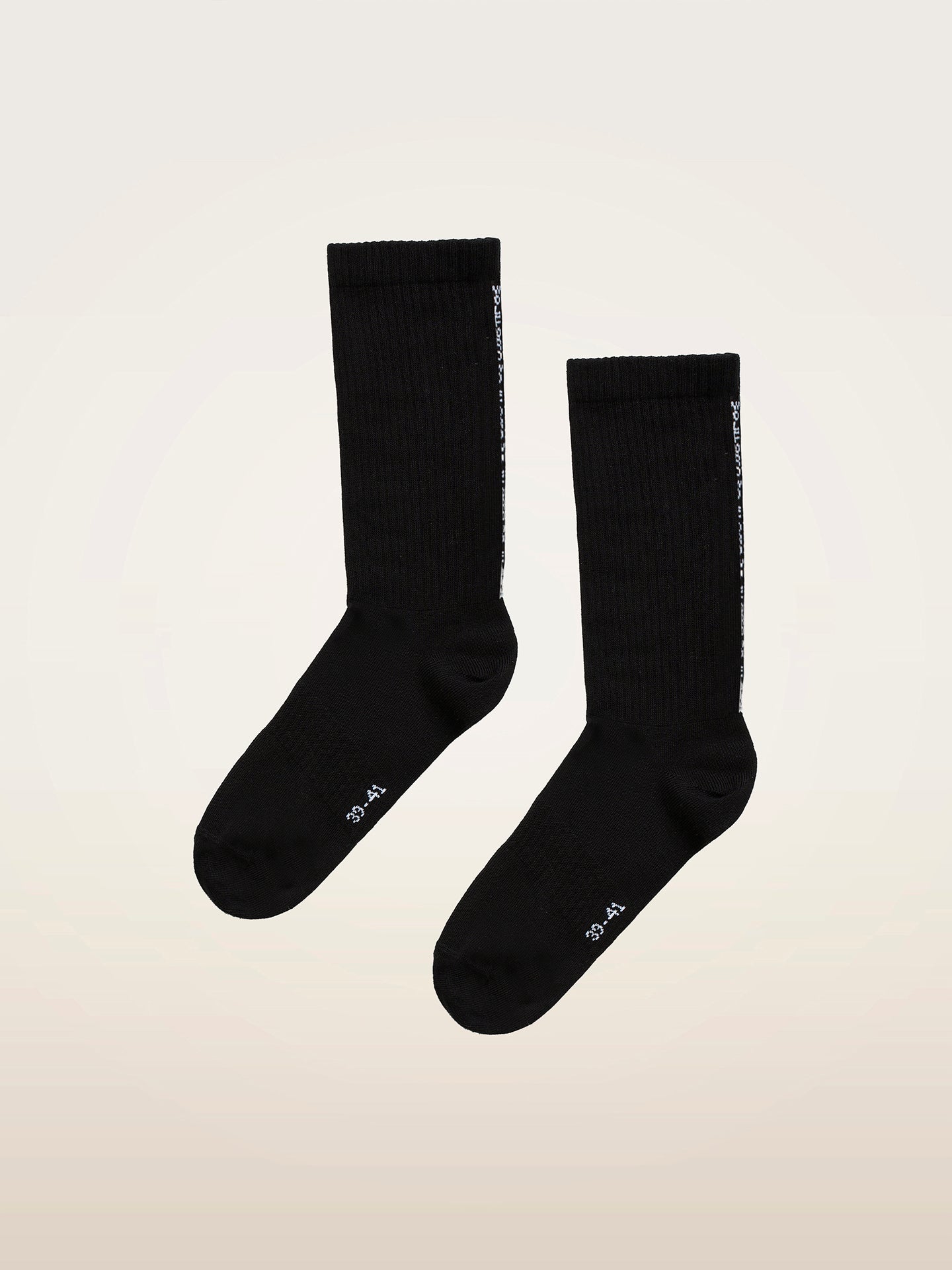 Chaussettes Wolford à logo et couture arrière blanches/noires