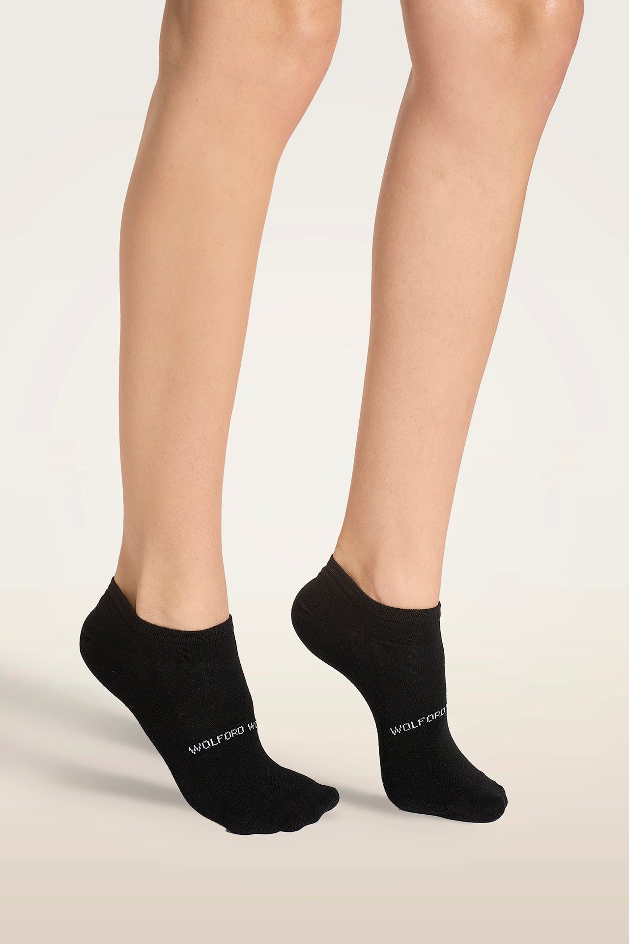 Wolford Logo Sneaker Socks Black/White