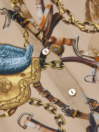 L'Agence Nina Equestrian Print Silk Blouse