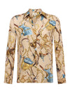 L'Agence Nina Equestrian Print Silk Blouse