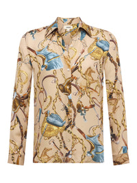 L'Agence Nina Equestrian Print Silk Blouse