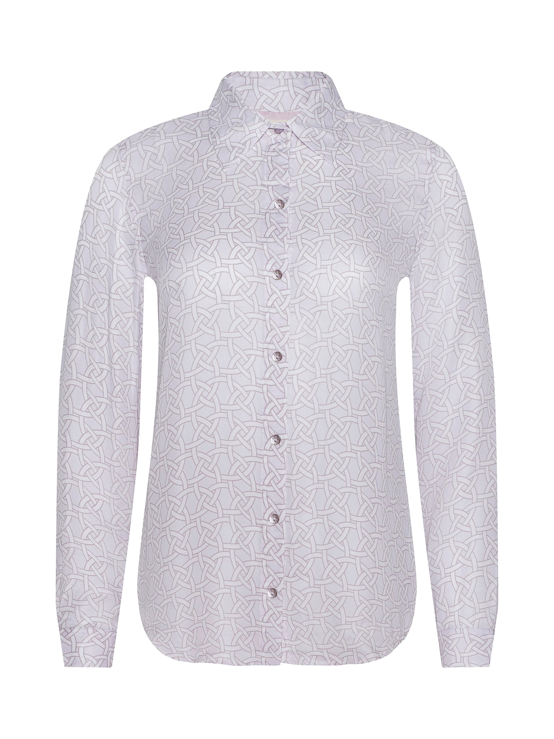 L'Agence Nina Silk Blouse Icy Lilac Linked Geo