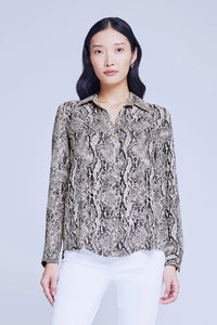 L'Agence Nina Long Sleeve Blouse Cobra