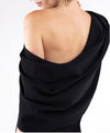 Greta Constantine Bon Chance Draped Neckline Fitted Dredd W/ Slit