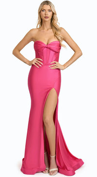 Jessica Angel Corset Slit Evening Gown 2593