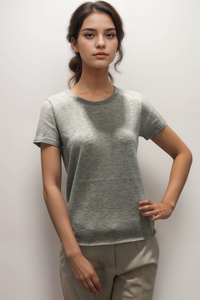 Majestic Filatures Cashmere S/S Crewneck T-Shirt Gray