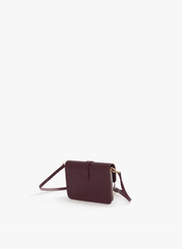 Cinzia Rocca Genuine Leather Mini Shoulder Bag - Burgundy