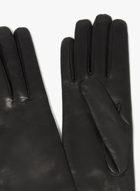 Cinzia Rocca Long Black Nappa Leather Gloves Black