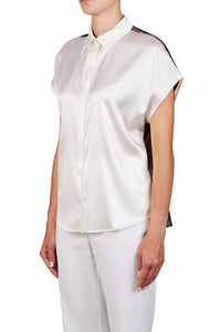 Purotatto Chemise Kimono SS26-023-5018 Coquille d'Œuf-Cacao