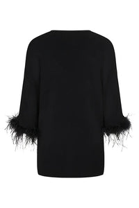 Riani Jumper With Detachable Feather Cuffs