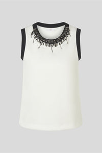 Riani Sleeveless Jeweled Neck Top