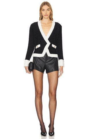 L'Agence Georgia Contrast Cardigan Blazer