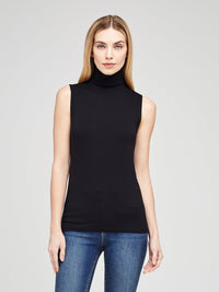 L'Agence Ceci Sleeveless Turtle Neck Top