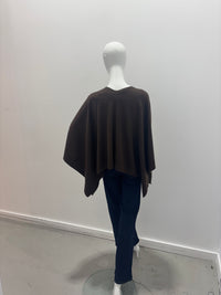 Repeat Organic Cashmere Knitted Poncho Chocolate