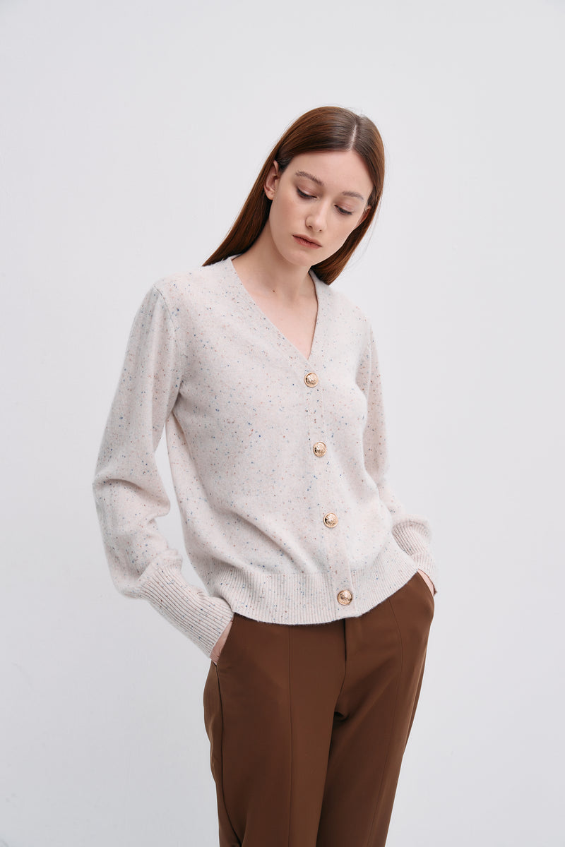 Pissenlit Balloon Sleeve Cashmere Cardigan