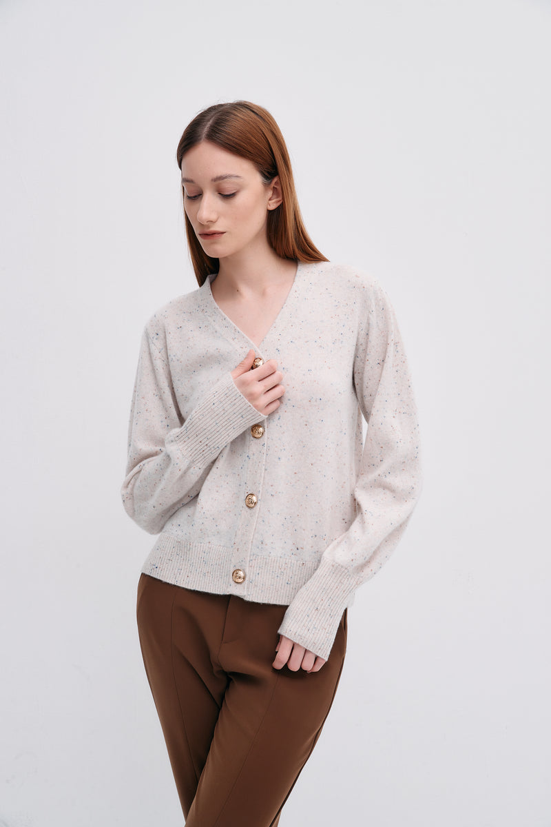 Pissenlit Balloon Sleeve Cashmere Cardigan