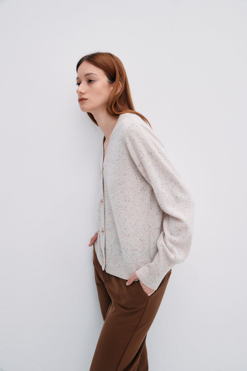 Pissenlit Balloon Sleeve Cashmere Cardigan