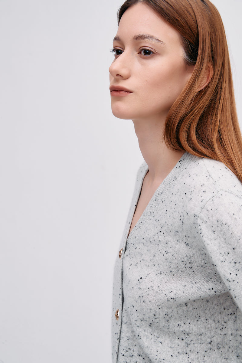 Pissenlit Balloon Sleeve Cashmere Cardigan