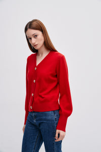 Pissenlit Balloon Sleeve Cashmere Cardigan