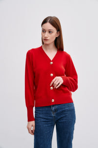 Pissenlit Balloon Sleeve Cashmere Cardigan