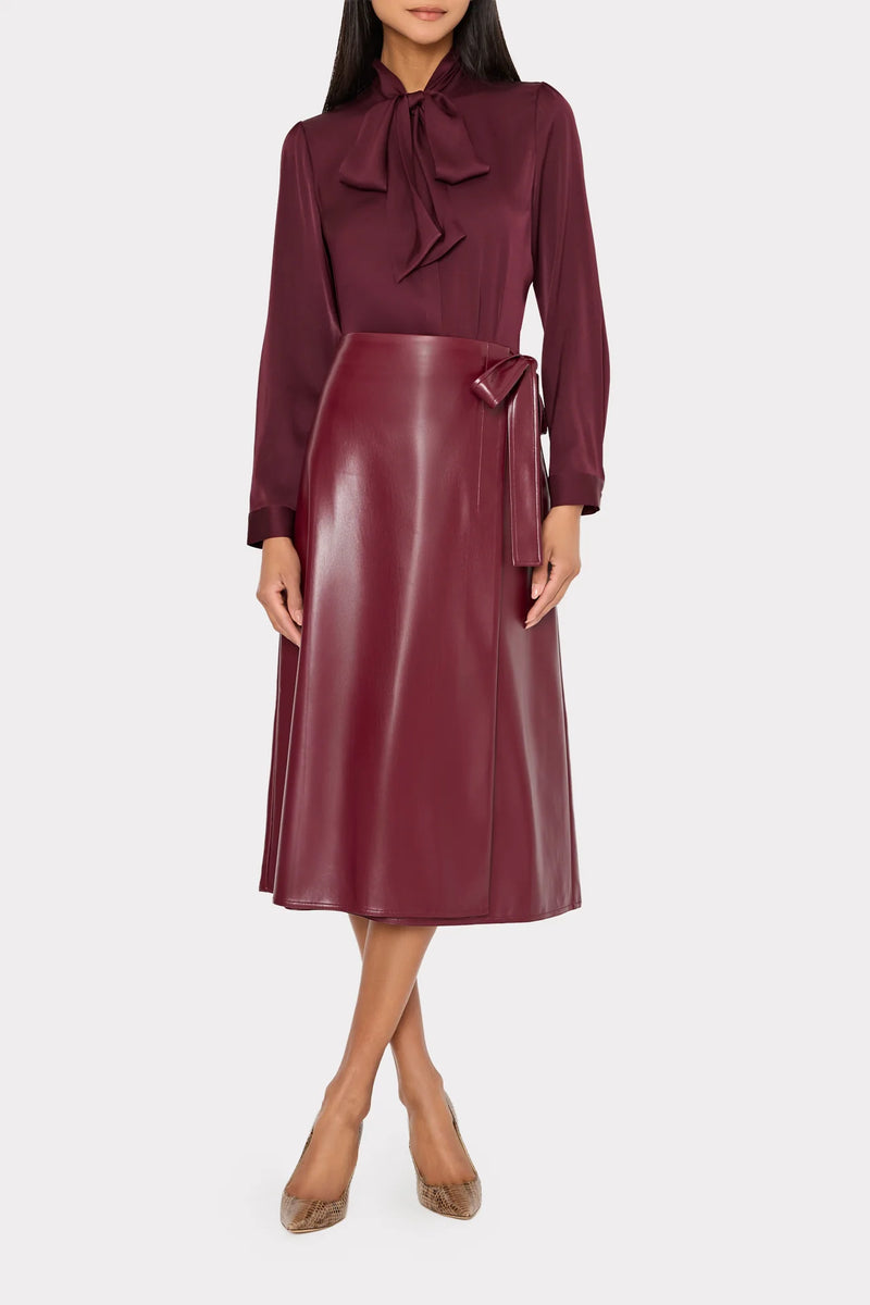 Milly Tie Neck Silk Blouse