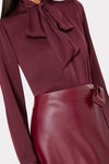 Milly Tie Neck Silk Blouse