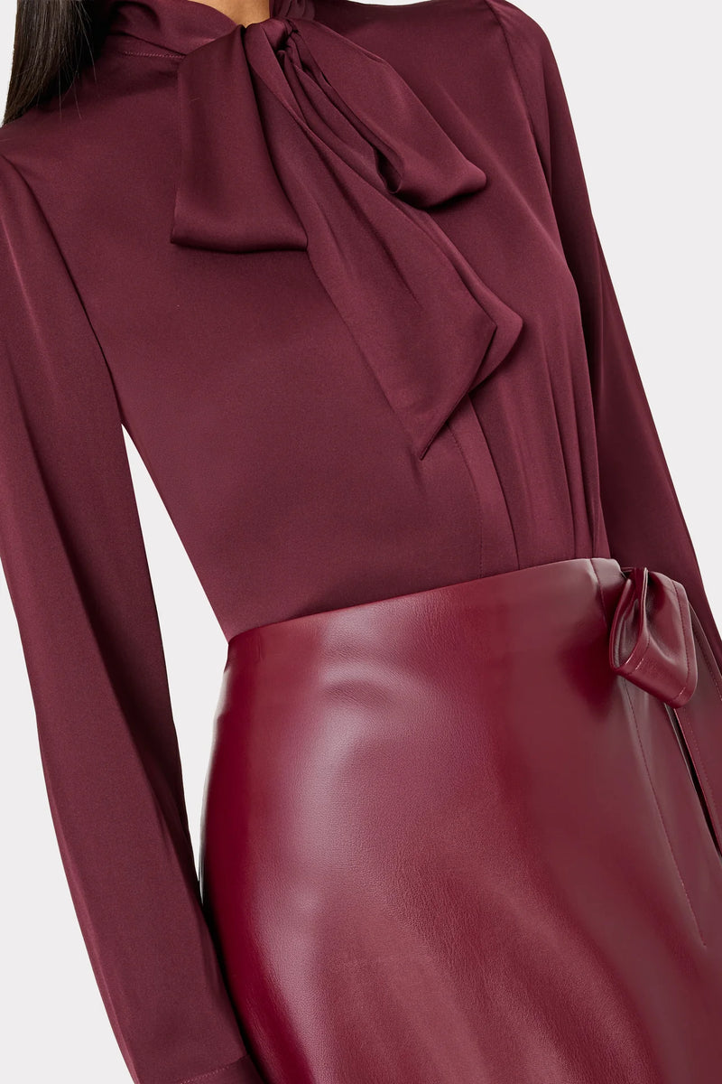 Milly Tie Neck Silk Blouse