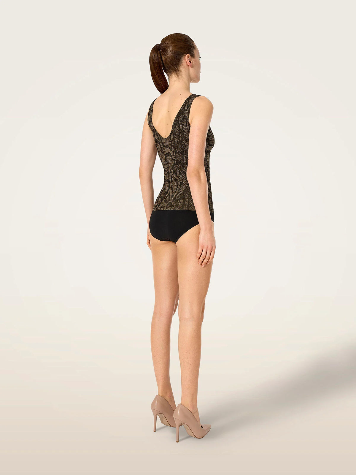 Wolford Shimmering Python T.Sleeveless Olive Python