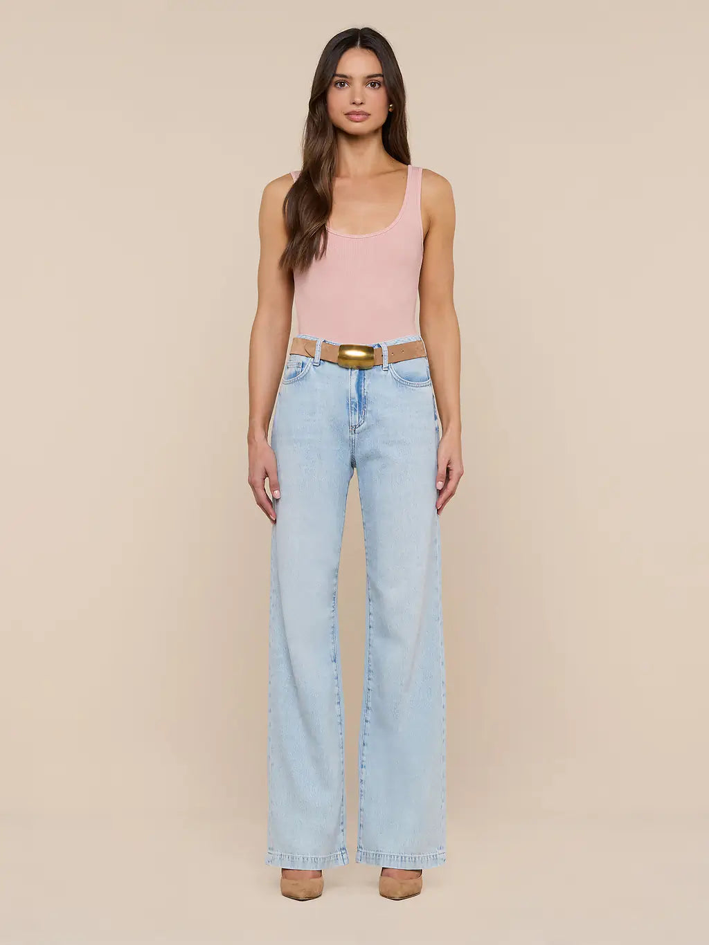 L'Agence Body à encolure dégagée Nica Misty Rose