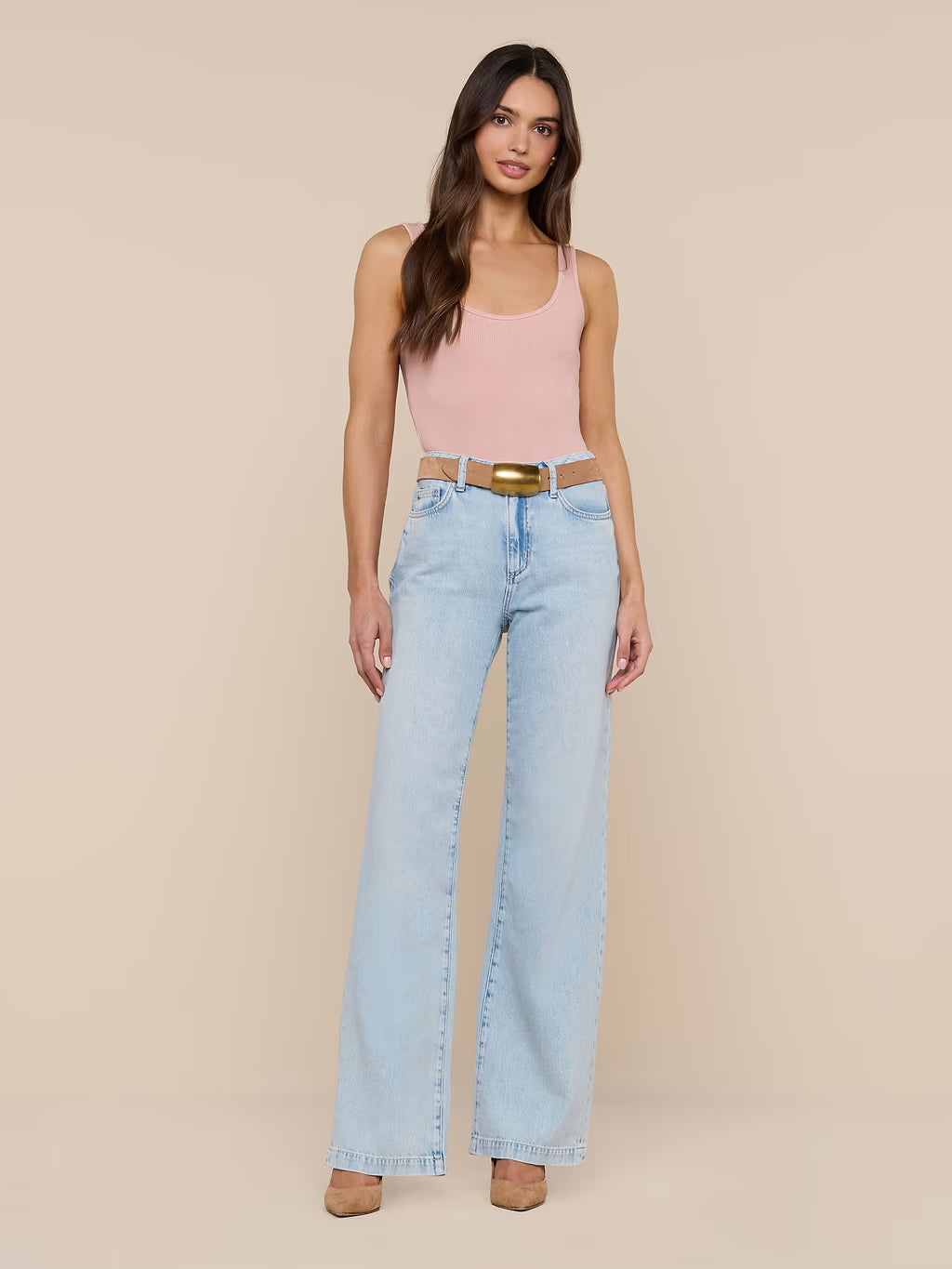 L'Agence Body à encolure dégagée Nica Misty Rose
