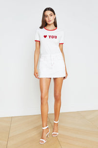 L'Agence Tommie Short Sleeve Crew Neck "I Love You" Tee