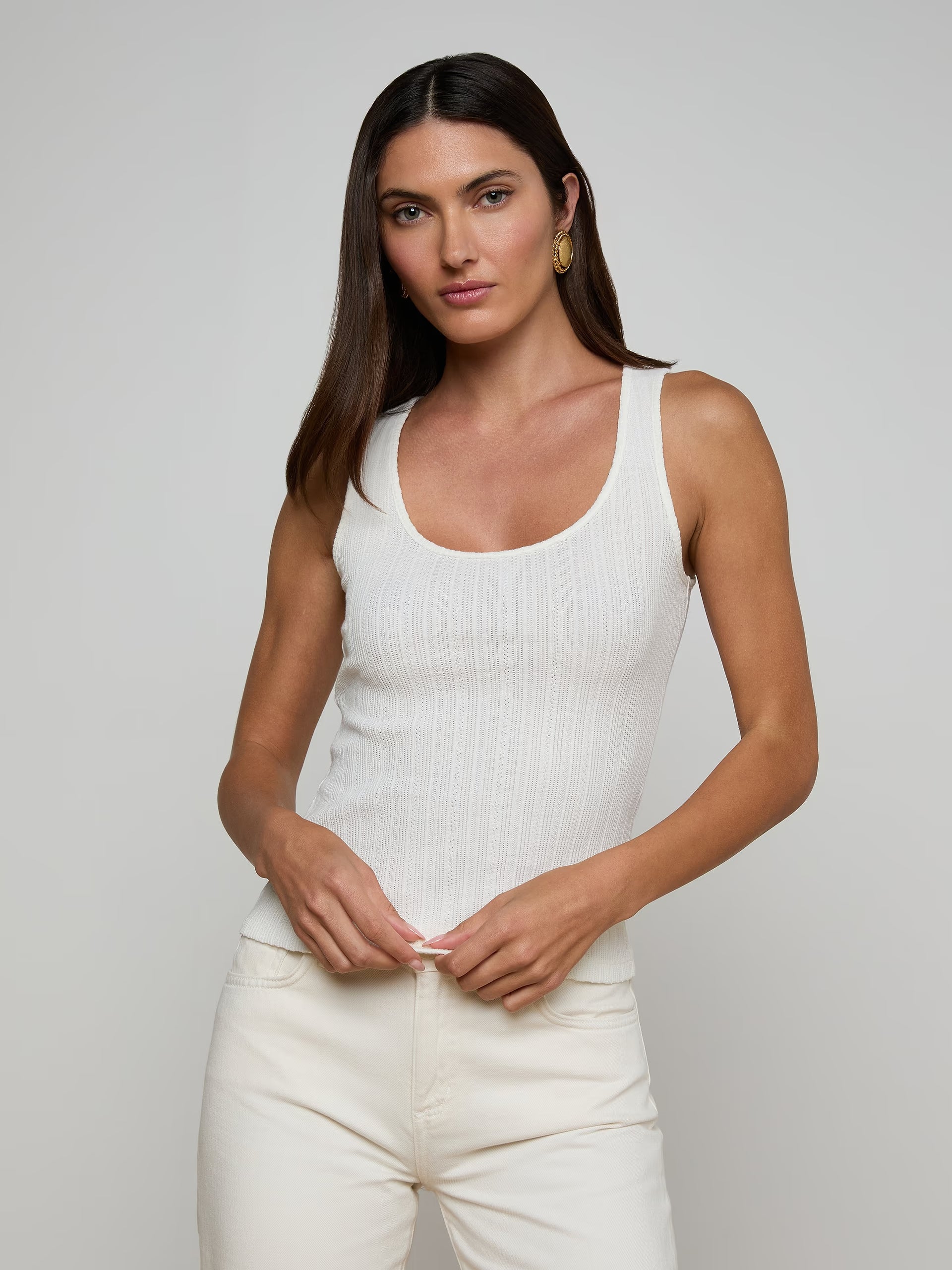 L'Agence Adira Scoopneck Tank Antique White