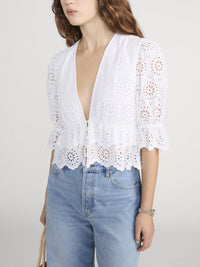 Frame The Solstice Eyelet Blouse White