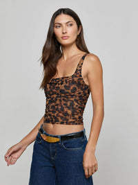 L'Agence Rasha Shirred Mesh Tank