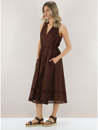 Robe col V Twinset liqueur de café
