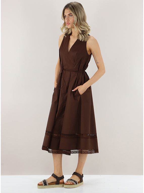 Robe col V Twinset liqueur de café