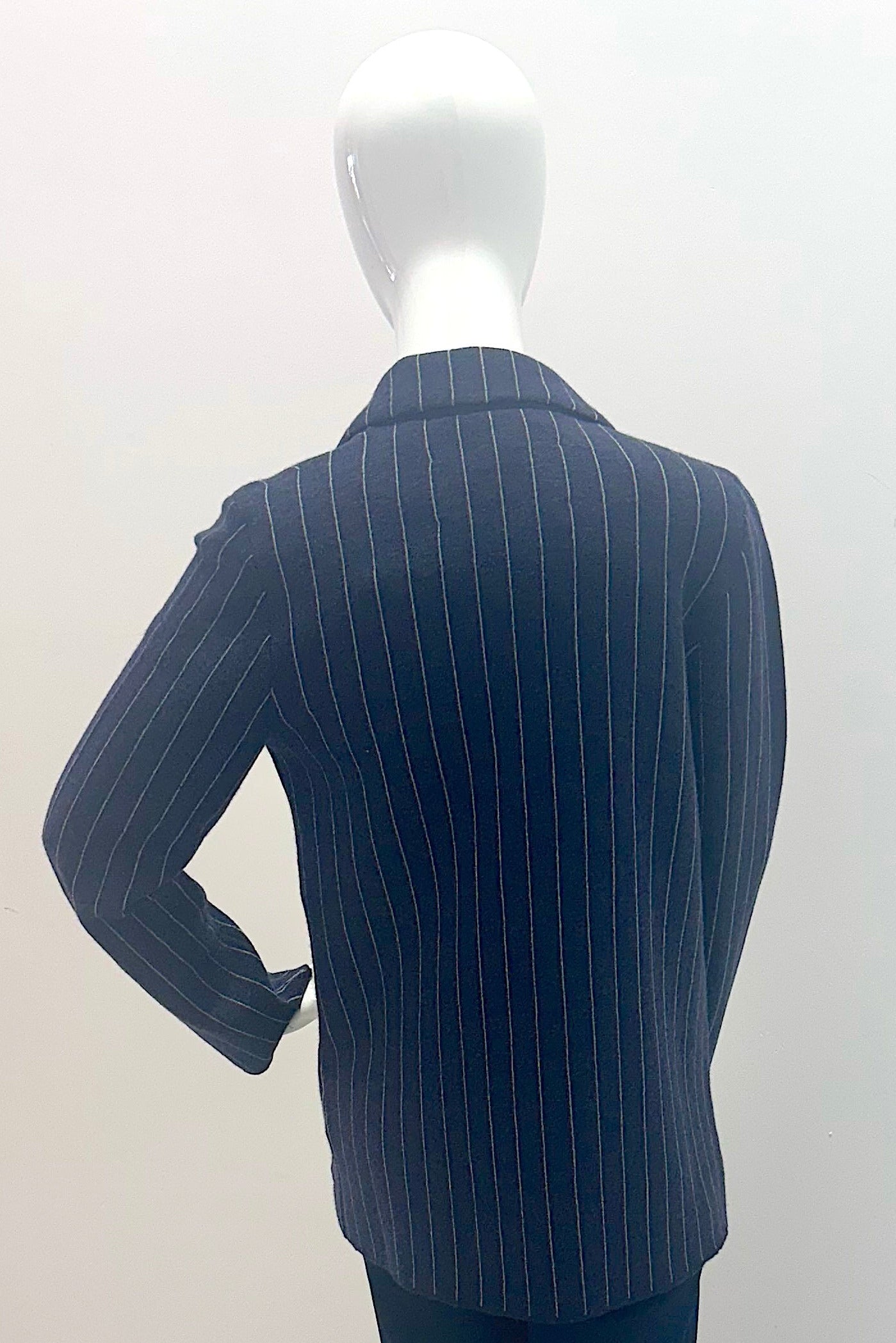 Tonet Striped Knitted Blazer Navy Flannel