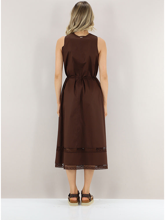 Robe col V Twinset liqueur de café