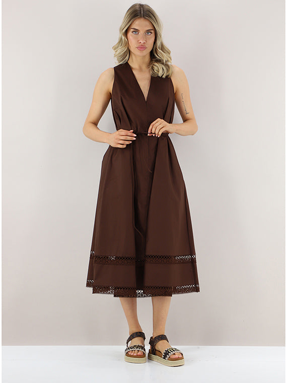 Robe col V Twinset liqueur de café