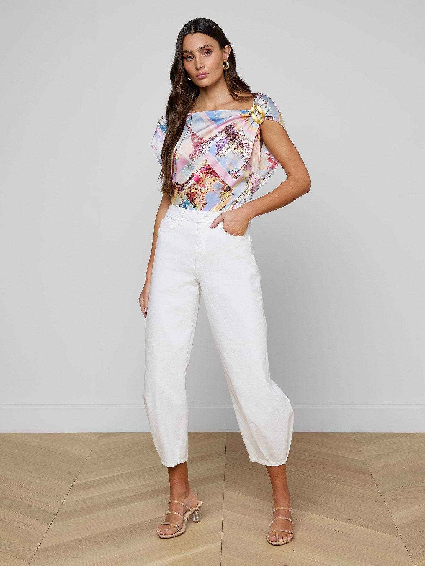 Pantalon fuselé H/R Krista blanc L'Agence