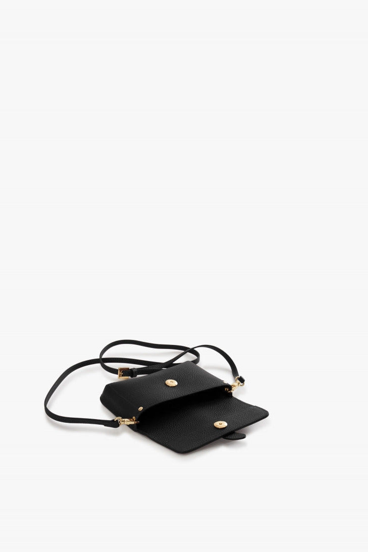 Cinzia Rocca Genuine Leather Mini Shoulder Bag - Black