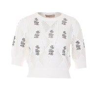 Top en maille Twinset avec broderies détaillées