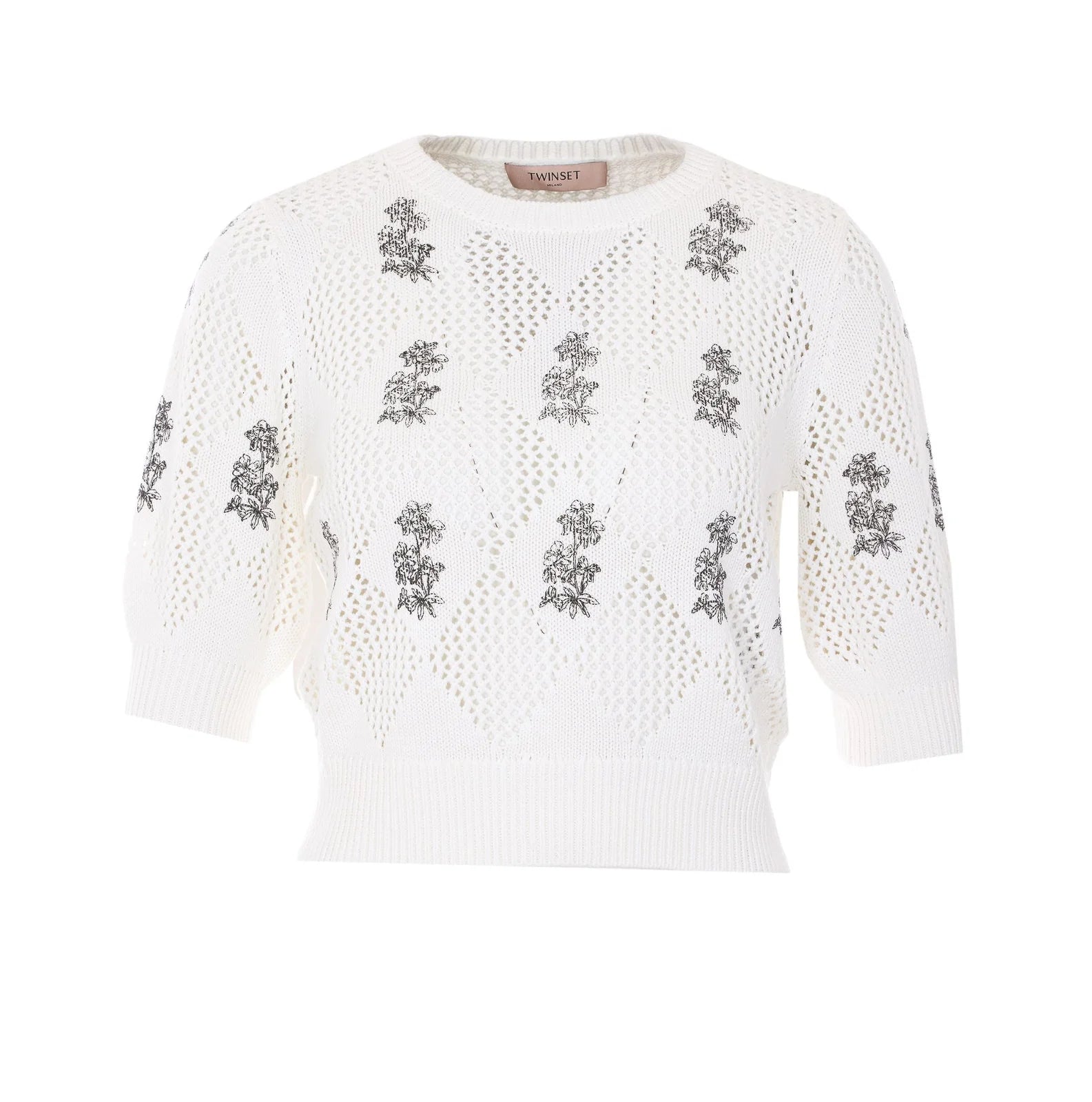 Top en maille Twinset avec broderies détaillées