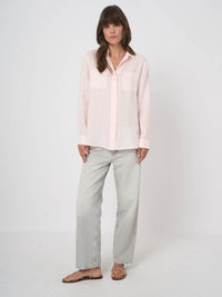Repeat Basic Pure Linen Blouse With Breast Pockets