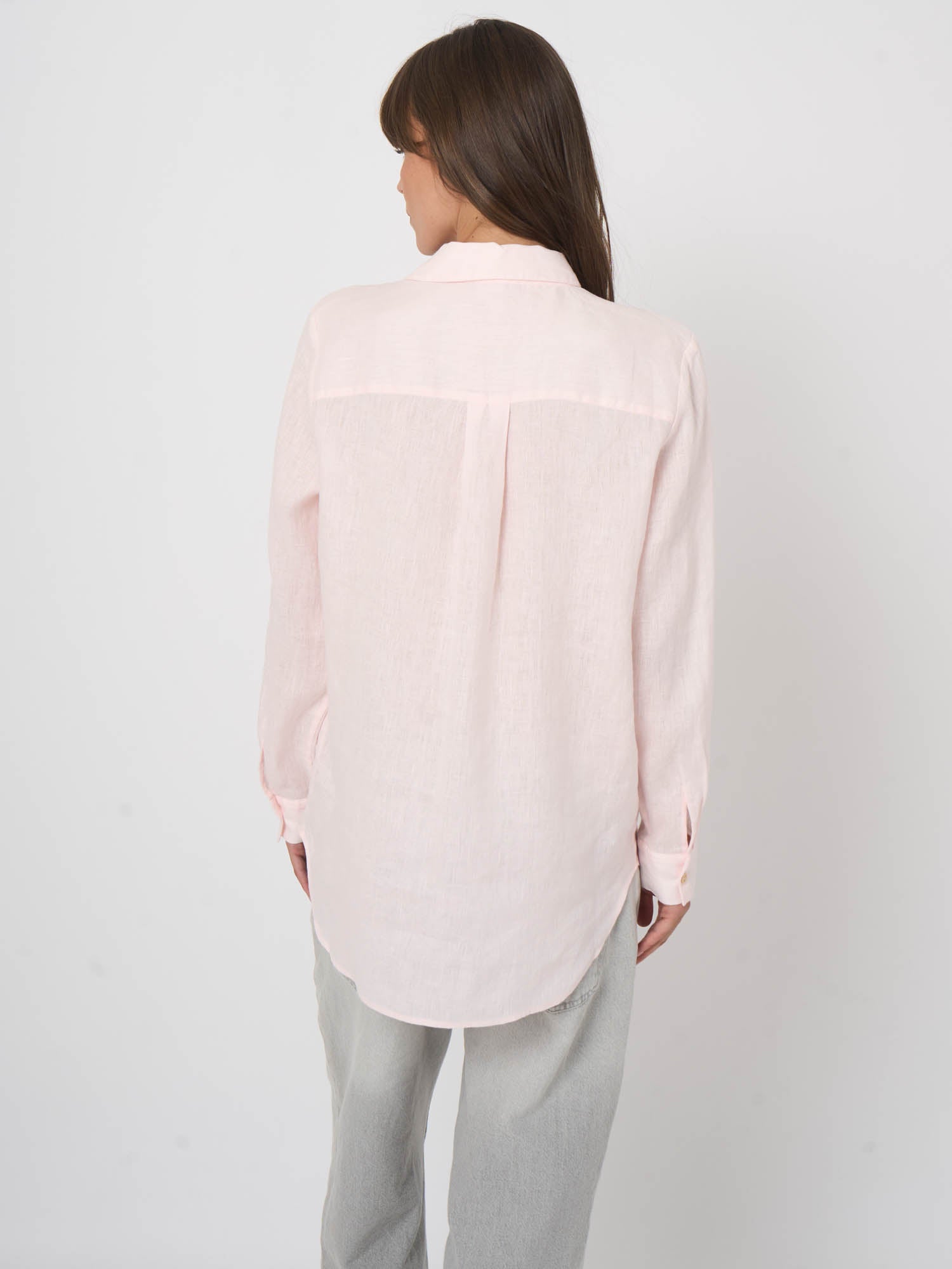 Repeat Basic Pure Linen Blouse With Breast Pockets