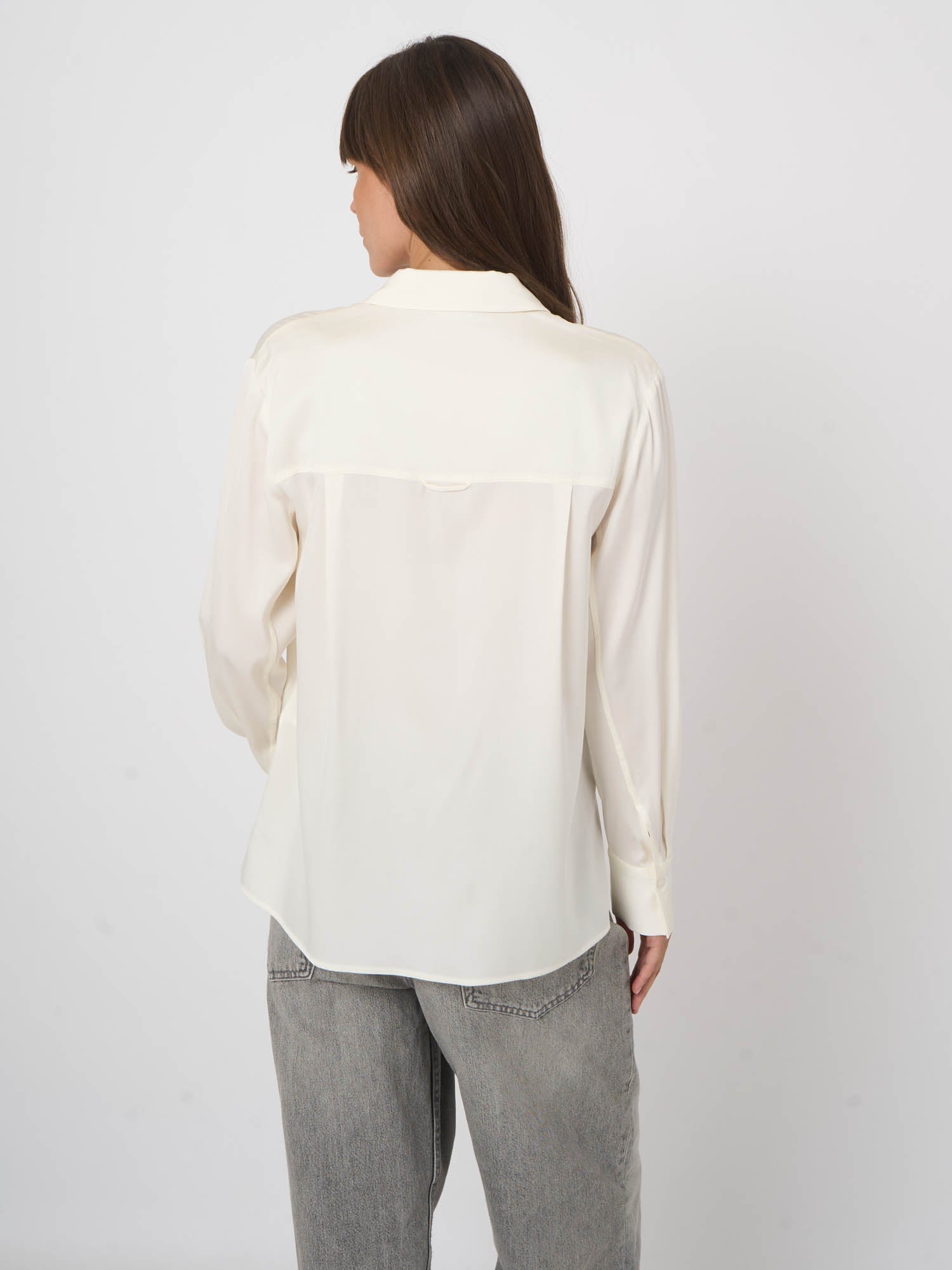 Repeat Silk Shirt With Side Slits Mud